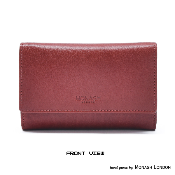 Genuine leather hand purse by Monash London -(6002mr-red)