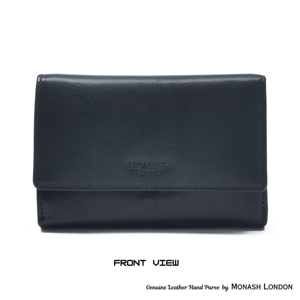 Genuine leather hand purse by Monash London -(6002mr-black)