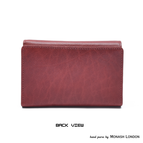 Genuine leather hand purse by Monash London -(6002mr-red)