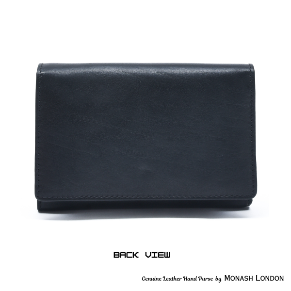 Genuine leather hand purse by Monash London -(6002mr-black)