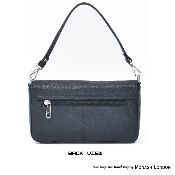 MONASH LONDON Genuine Leather Convertible Side Bag & Hand Purse – Stylish & Versatile(lb1245-black)
