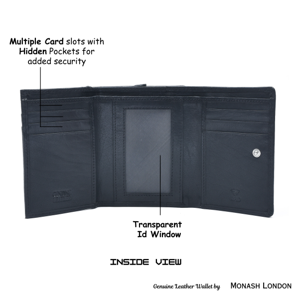 Genuine Leather Hand Purse by Monash London (6001mr-black)