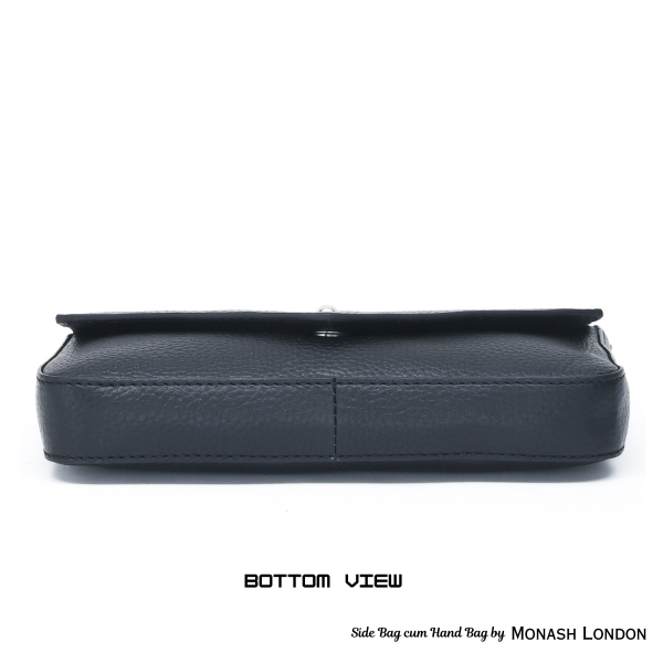 MONASH LONDON Genuine Leather Convertible Side Bag & Hand Purse – Stylish & Versatile(lb1245-black)