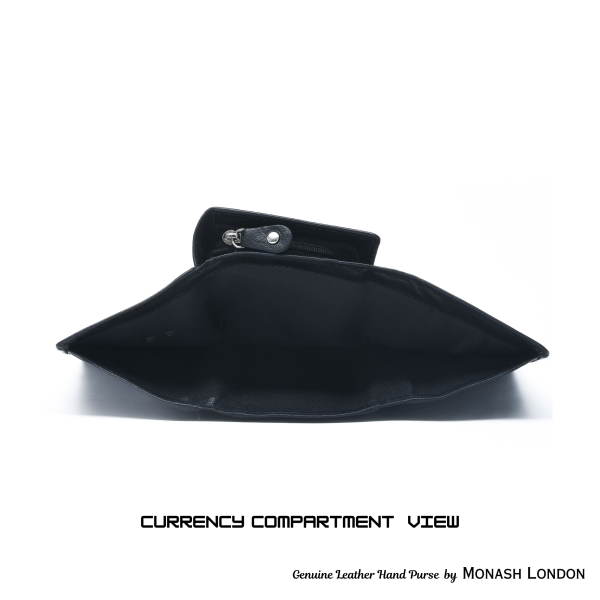 Genuine leather hand purse by Monash London -(6002mr-black)