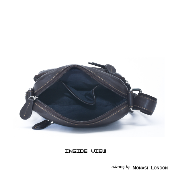 Monash London Genuine Leather Sling Bag for Men(mb019-brown)