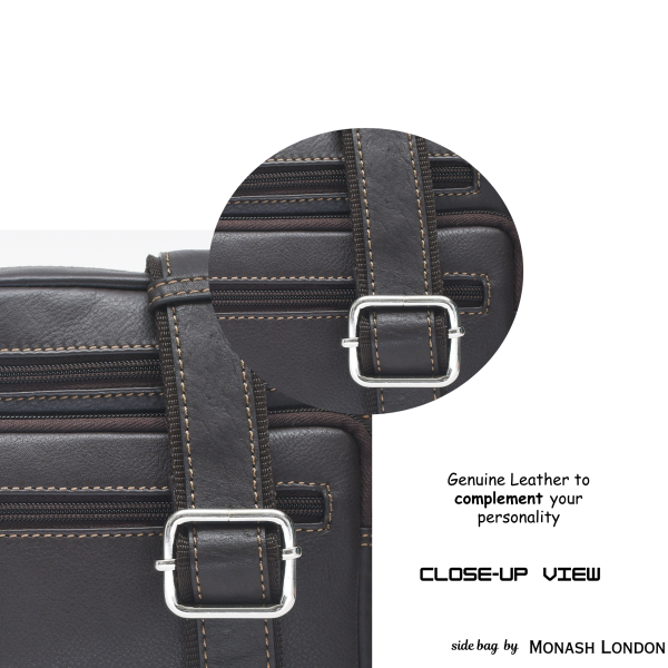Monash London Genuine Leather Sling Bag for Men(mb019-brown)