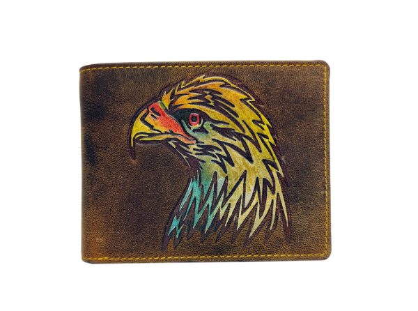 Genuine Leather Wallet Eagle embossed