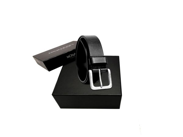 MonashLondon Genuine Leather Belt for Men - Adjustable, Fits Waist up to 42 Inches