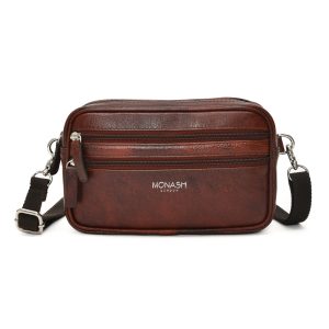 Genuine Leather Side Bag for Men | Premium Crossbody Bag with Multiple Pockets | Black & Brown Leather Satchel