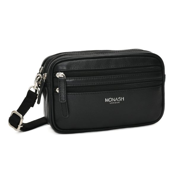 Monash London Full-Grain Leather Side Bag for Men